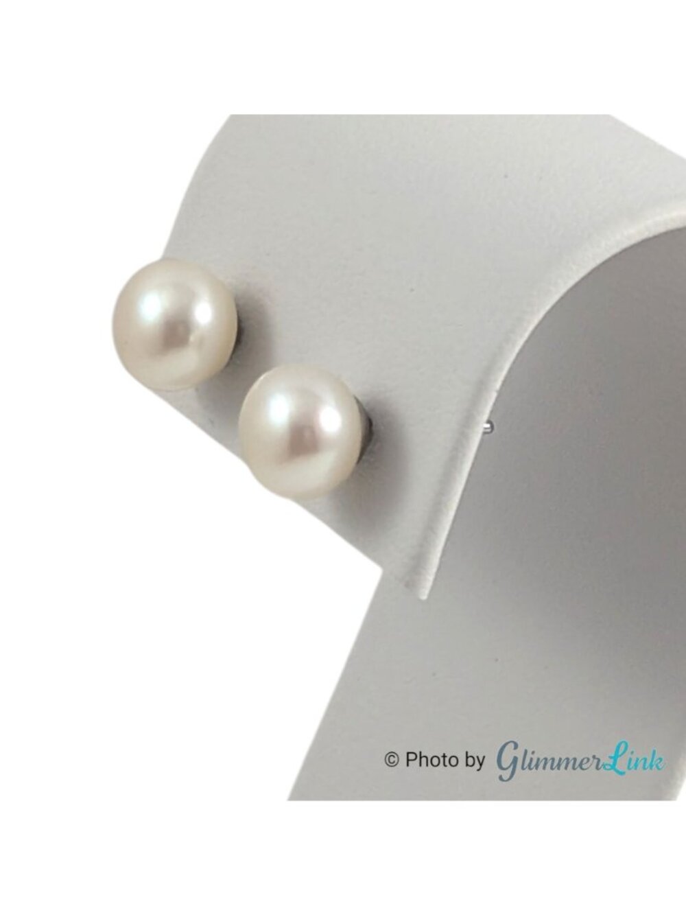 Honora White Cultured Pearl 8.5mm Stainless Steel Stud Earrings - Picture 3 of 11